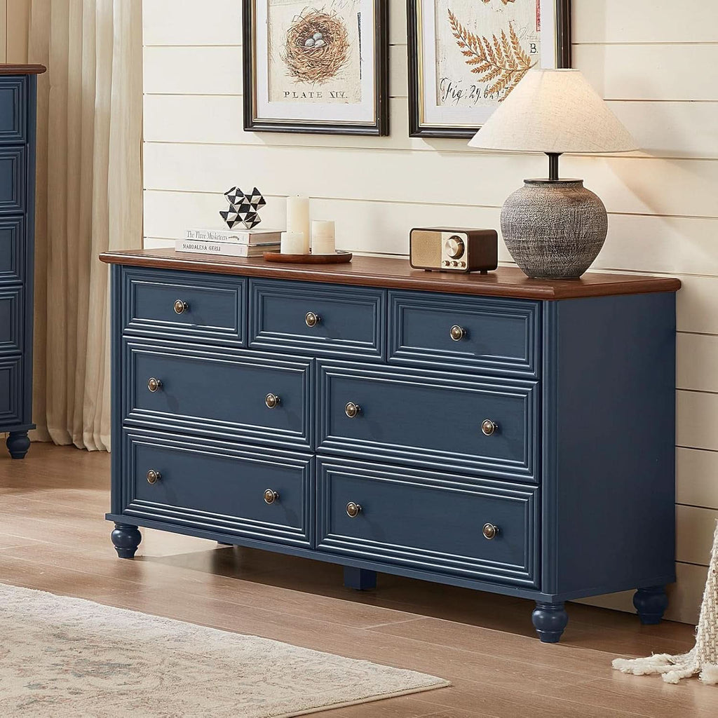 FiftyFourInch Industrial Rustic Oakwood Dresser With Drawers