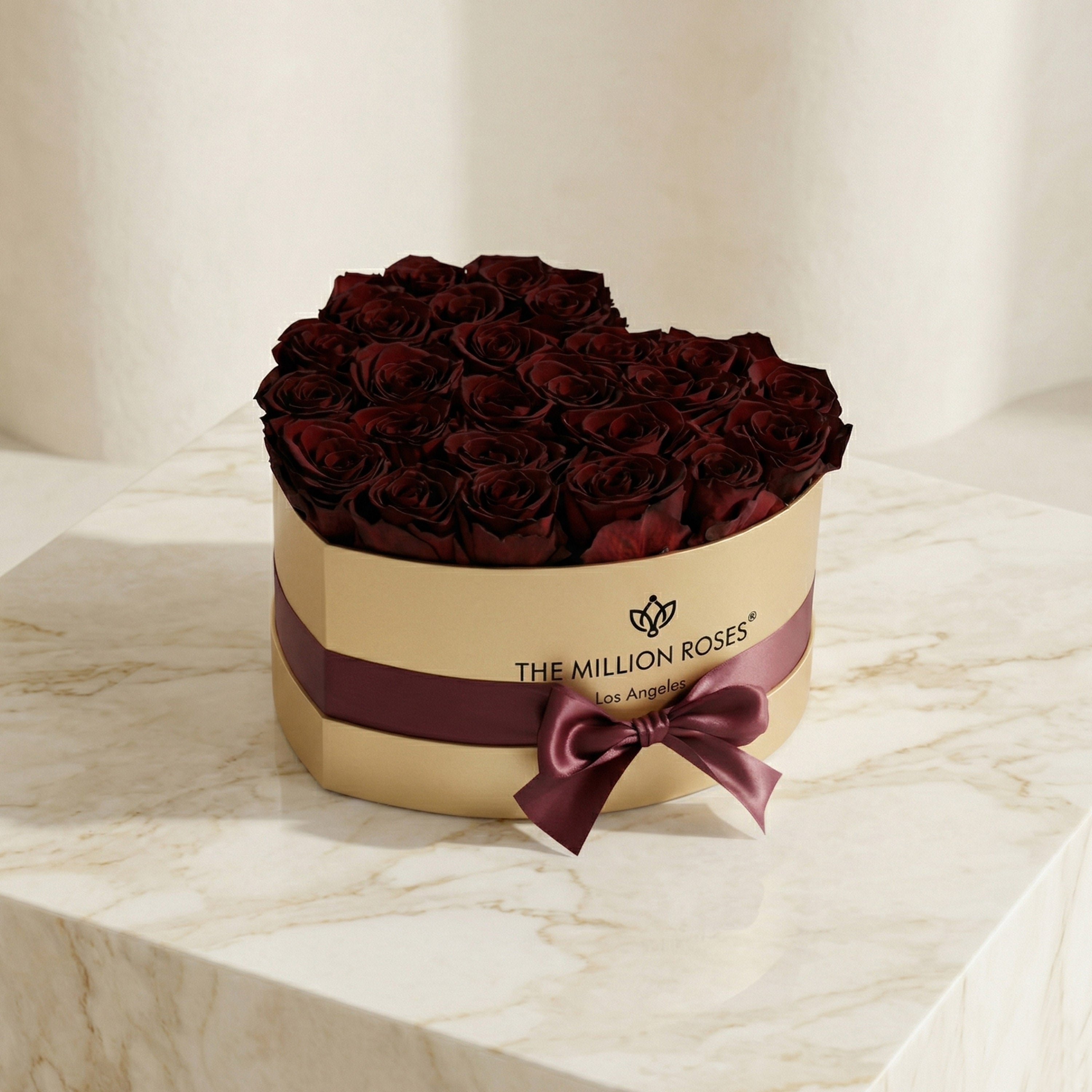 Heart Gold Box | Black Label Edition | Burgundy Roses