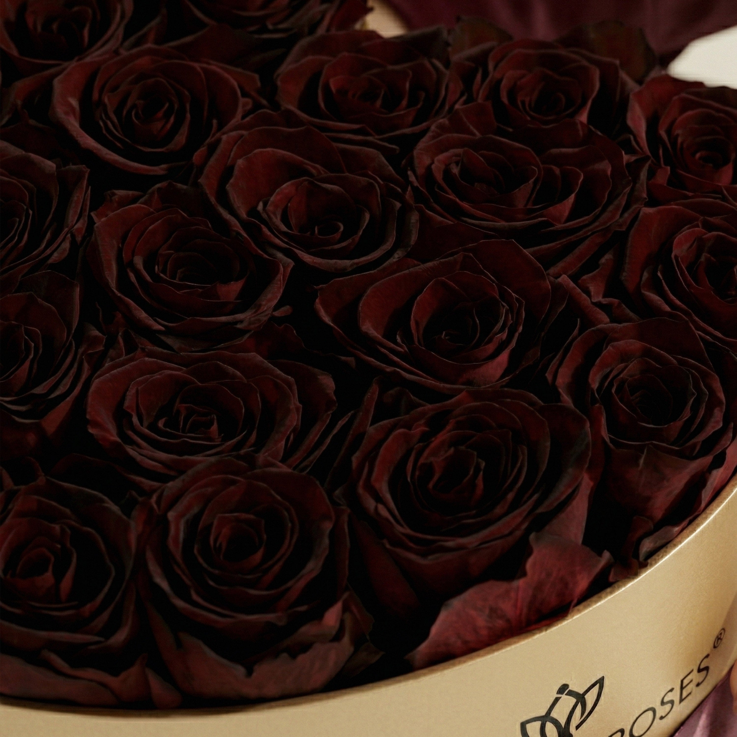 Heart Gold Box | Black Label Edition | Burgundy Roses